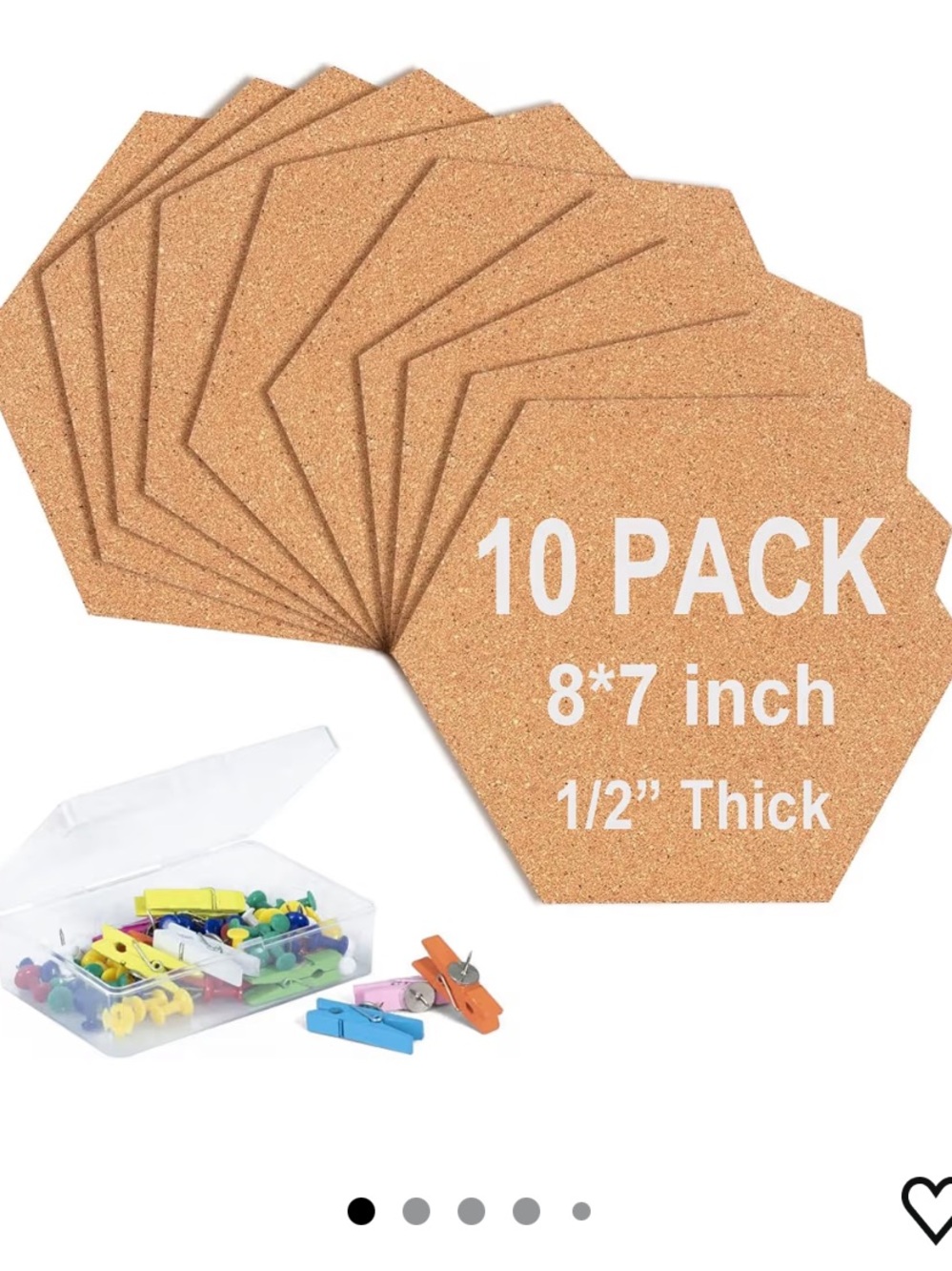 10 Pack Hexagon Cork Bulletin Boards